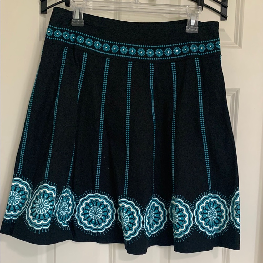 Heart Soul Black and Blue Mini Skater Skirt